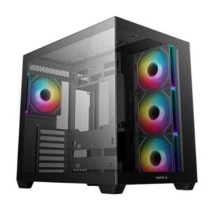 CASE DEEPCOOL CG530 4F TORRE MEDIA PLASTICO Y ACERO 3 ABANICOS LATERALES Y 1 ABANICO TRASERO R-CG530-BKADA4-G-1
