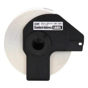 ROLLO DE ETIQUETA BROTHER DK1201 29MM X 90.3MM / 400 ETIQUETAS COMPATIBLE CON IMPRESORAS QL PAPEL BLANCO CON TEXTO NEGRO