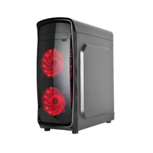 CASE GAMING AGILER MID TOWER VENTILADORES 4 DE 120MM LED ROJACON VIDRIO FRONTAL  AGI-C008