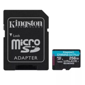 MEMORIA MICRO SD 256GB KINGSTON SDCG4/256GB CLASE 10 UHS-I V30 200 MB/S / 100 MB/S PARA DRONES Y CAMARAS DEPORTIVAS